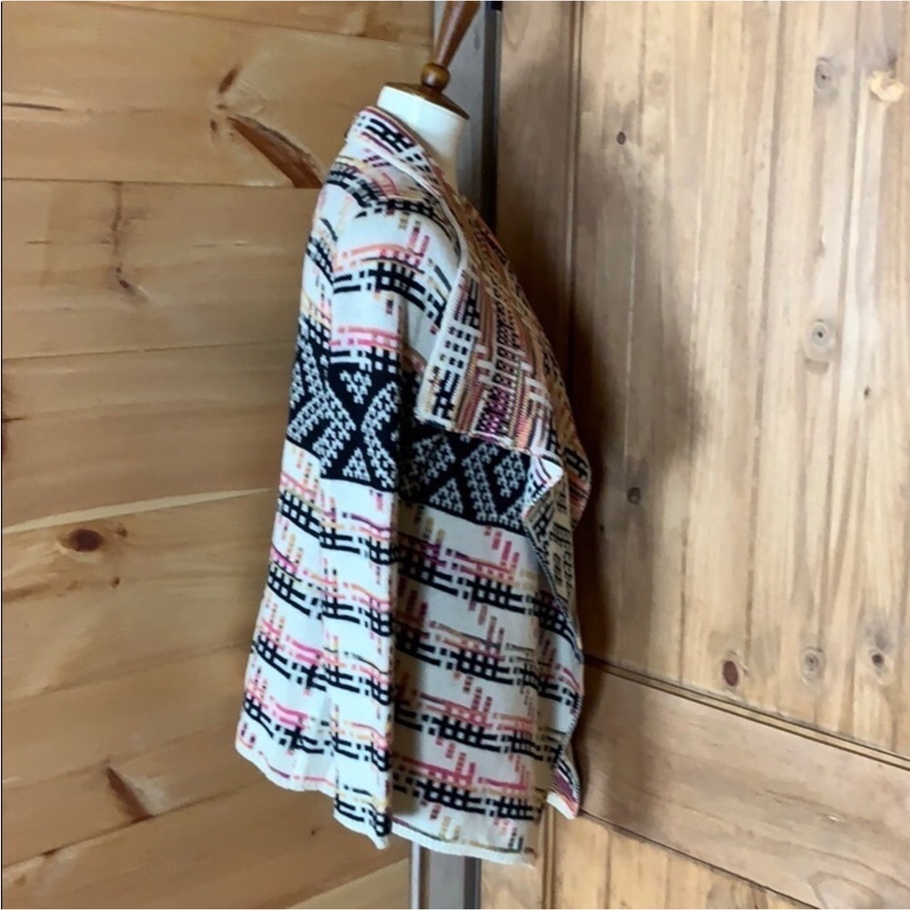 Baciano by Bacci tribal print / Aztec design cardigan sweater Size Large New - Picture 3 of 11